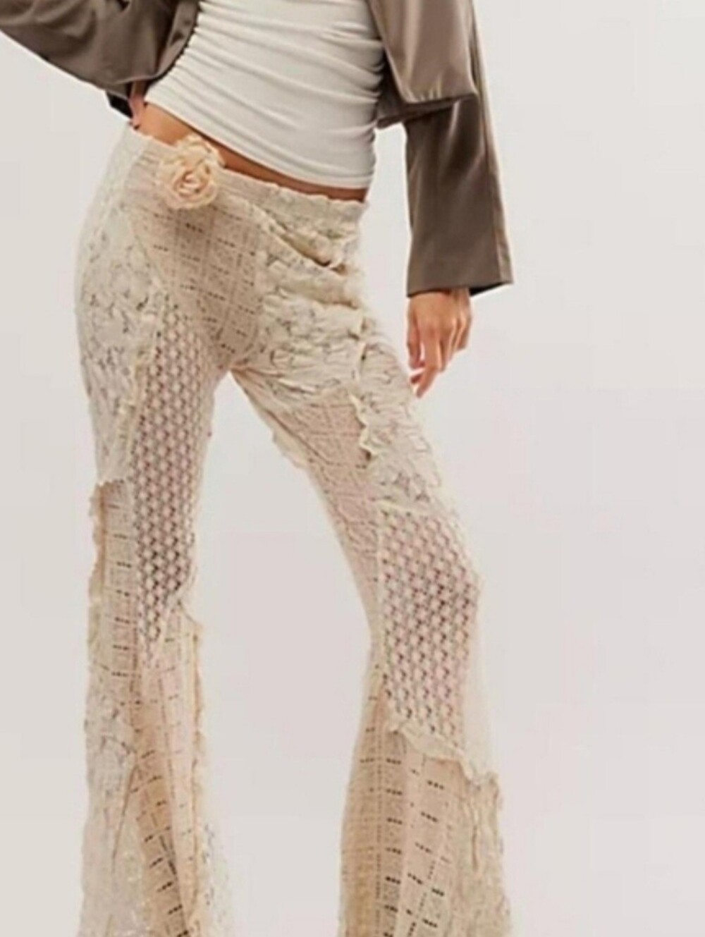 Free People Soft Shock Patchwork Flare Pants  Med